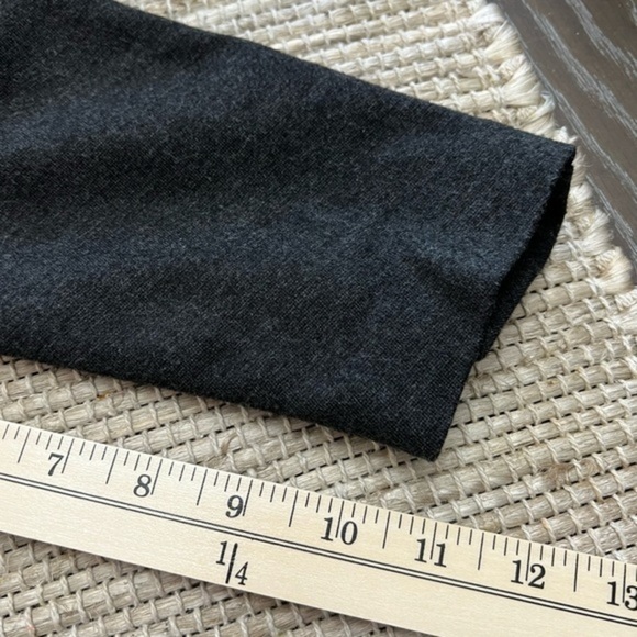 Trina Turk Three Quarter Sleeve Lined Gray Sheath Dress With Defined Waist - Picture 12 of 16